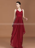 Long Bridesmaid Dresses,Burgundy Bridesmaid Dress,Modest Bridesmaid Dress,BD00222