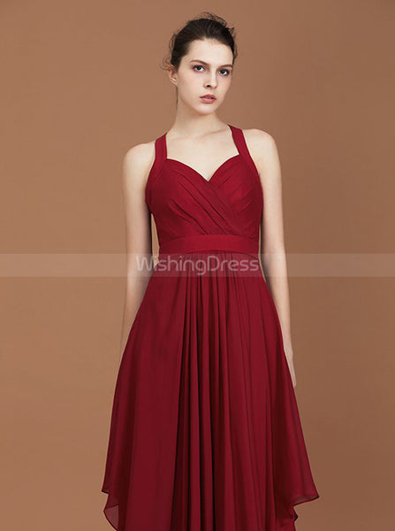 Long Bridesmaid Dresses,Burgundy Bridesmaid Dress,Modest Bridesmaid Dress,BD00222