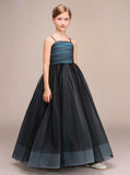 Long Junior Party Dress,Junior Bridesmaid Dress with Straps,Junior Ball Gown Dress,JB00028