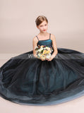 Long Junior Party Dress,Junior Bridesmaid Dress with Straps,Junior Ball Gown Dress,JB00028