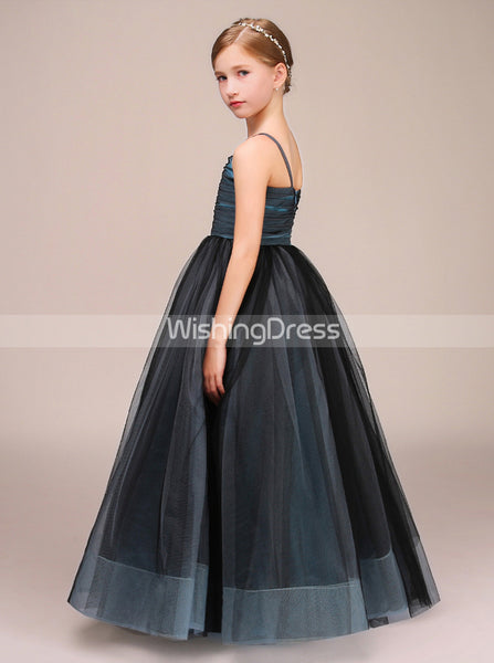 Long Junior Party Dress,Junior Bridesmaid Dress with Straps,Junior Ball Gown Dress,JB00028