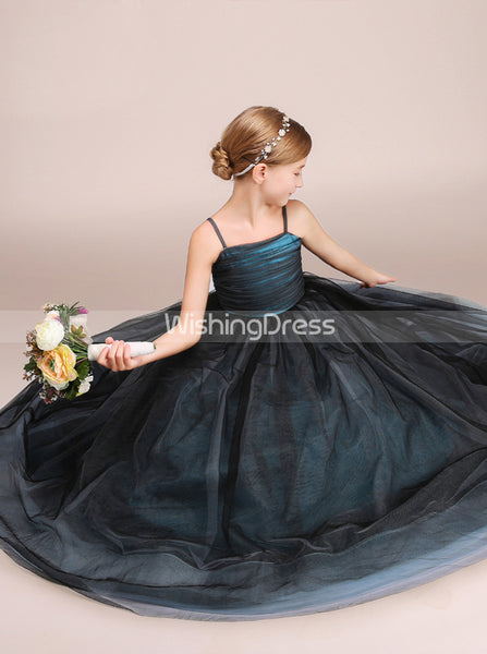 Long Junior Party Dress,Junior Bridesmaid Dress with Straps,Junior Ball Gown Dress,JB00028