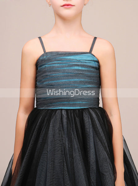 Long Junior Party Dress,Junior Bridesmaid Dress with Straps,Junior Ball Gown Dress,JB00028