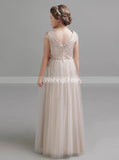 Long Tulle Junior Bridesmaid Dresses,Formal Girls Party Dress,JB00052