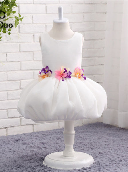 Lovely Flower Girl Dress,Bubble Flower Girl Dress,Short Flower Girl Dress,FD00053