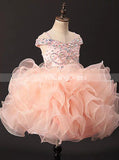 Lovely Little Girls Cupcake Dresses,Glitz Organza Ruffled Little Girls Cocktail Dress,GPD0046