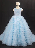Luxurious Little Princess Gown,Ruffled Ball Gown Little Girl Pageant Dress,GPD0035