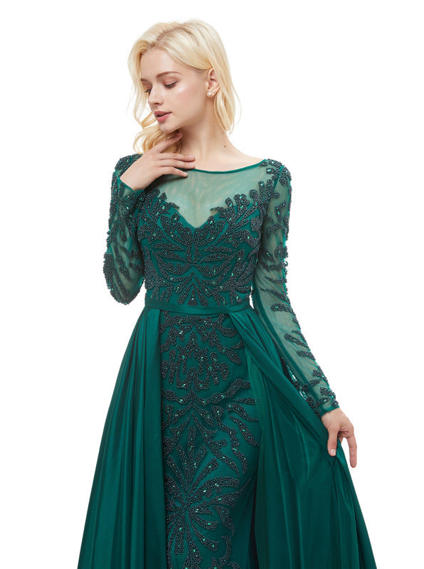 Luxury Prom Dresses with Sleeves,Sparkly Prom Dress with Overskirt,PD0 - Wishingdress Luxury Prom Dresses with Sleeves,Sparkly Prom Dress with Overskirt,PD0 - Wishingdress