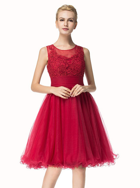Maroon Homecoming Dresses,Knee Length Homecoming Dress,Elegant Homecoming Dress,HC00023 US14W / Burgundy