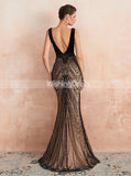 Mermaid Black Formal Dress,Gorgeous V-neck Evening Dress,pd00457