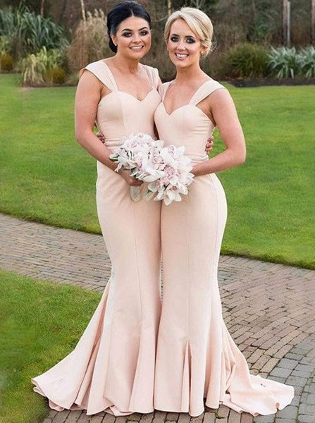 Mermaid Bridesmaid Dress,Bridesmaid Dress with Straps,Long Elegant Bridesmaid Dress,BD00039