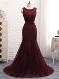 Mermaid Prom Dresses,Formal Evening Dress with Train,Fitted Evening Dress,PD00363