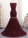 Mermaid Prom Dresses,Formal Evening Dress with Train,Fitted Evening Dress,PD00363