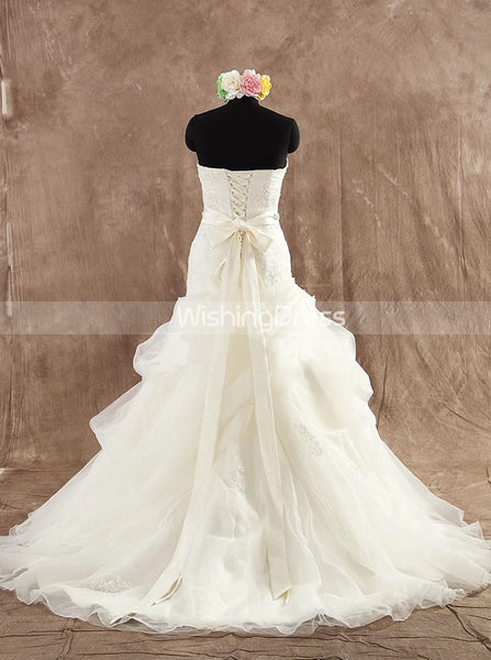 Mermaid Sweetheart Neckline Wedding Dress,Organza Wedding Dress,WD00598