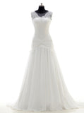 Mermaid Wedding Dresses,Lace Chiffon Wedding Dress,White Wedding Gown,WD00026