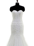 Mermaid Wedding Dress,Luxury Wedding Dresses,Lace Bridal Dress,Strapless Wedding Gown,WD00048