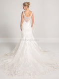 Mermaid Wedding Dress,Modern Wedding Dresses,Lace Wedding Dress,White Bridal Gown,WD00019