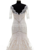 Mermaid Wedding Dress,Wedding Dresses with Sleeves,Vintage Wedding Dresses,WD00103