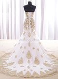 Mermaid Wedding Dresses,Classic Wedding Dress,Lace Strapless Bridal Dress,WD00076