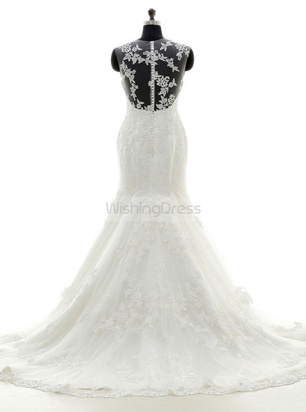 Mermaid Wedding Dresses,Lace Bridal Dresses,Elegant Wedding Dress,WD00253