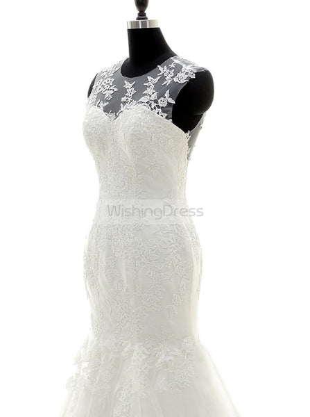 Mermaid Wedding Dresses,Lace Bridal Dresses,Elegant Wedding Dress,WD00253