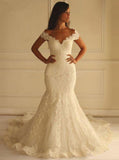 Mermaid Wedding Dresses,Lace Wedding Dress,Off the Shoulder Bridal Dress,WD00125