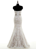 Mermaid Wedding Dresses,Lace Wedding Dresses,Strapless Wedding Dress,WD00102
