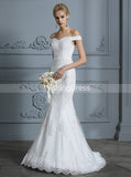 Mermaid Wedding Dresses,Off the Shoulder Bridal Dress,Lace Bridal Dress,WD00295
