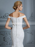 Mermaid Wedding Dresses,Off the Shoulder Bridal Dress,Lace Bridal Dress,WD00295