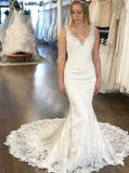 Mermaid Wedding Dresses,Satin Wedding Dress,Sexy Bridal Dress,Fall Spring Bridal Dress,WD00186