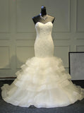 Mermaid Wedding Dresses,Strapless Ruffles Bridal Dress,WD00381