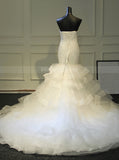 Mermaid Wedding Dresses,Strapless Ruffles Bridal Dress,WD00381