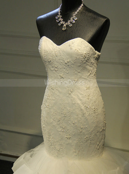 Mermaid Wedding Dresses,Strapless Ruffles Bridal Dress,WD00381