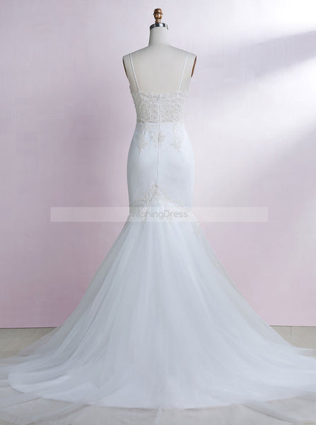 Mermaid Wedding Dresses,Straps Wedding Dress,Simple Bridal Dress,WD00270