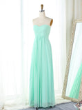 Mint Green Bridesmaid Dress,Sweetheart Bridesmaid Dress,Long Chiffon Bridesmaid Dress,BD00167