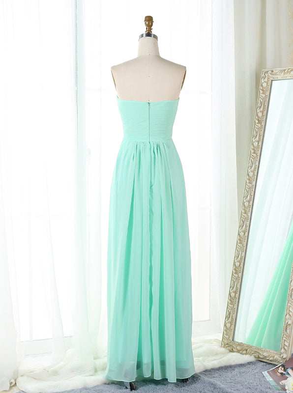Mint Green Bridesmaid Dress,Sweetheart Bridesmaid Dress,Long Chiffon Bridesmaid Dress,BD00167 US12 / Pink