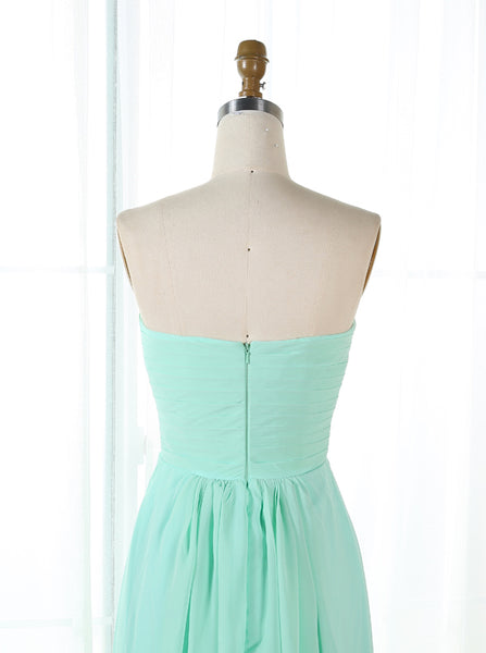 Mint Green Bridesmaid Dress,Sweetheart Bridesmaid Dress,Long Chiffon Bridesmaid Dress,BD00167