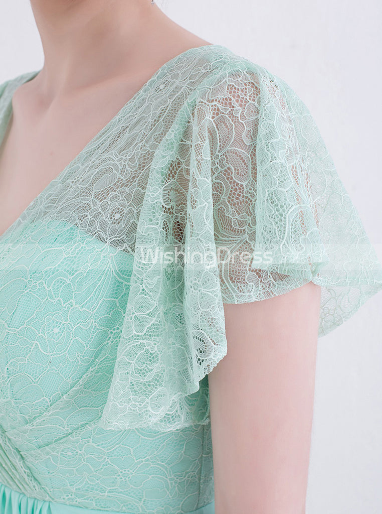 Mint Green Bridesmaid Dresses,Long Prom Dress with Sleeves,Elegant Bri - Wishingdress Mint Green Bridesmaid Dresses,Long Prom Dress with Sleeves,Elegant Bri - Wishingdress