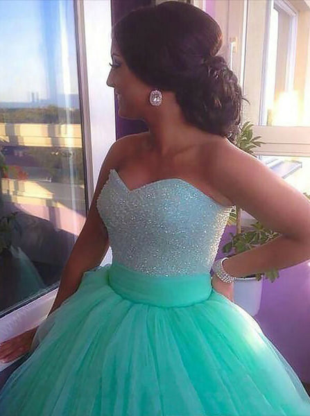 Mint Green Plus Size Prom Gowns,Tulle Plus Size Prom Gown,Sweetheart Plus Size Gowns,PD00326