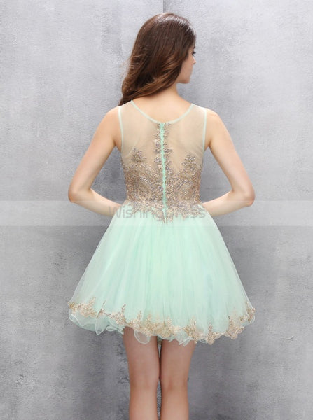 Mint Homecoming Dresses,Short Homecoming Dress,Freshman Homecoming Dress,HC00066