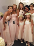Mismatched Bridesmaid Dress,Chiffon Long Bridesmaid Dress,Modest Bridesmaid Dress,BD00076