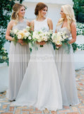 Mismatched Bridesmaid Dress,Long Chiffon Bridesmaid Dress,Ruched Bridesmaid Dress,BD00061