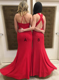 Mismatched Bridesmaid Dress,Red Bridesmaid Dress,Long Bridesmaid Dress,BD00171