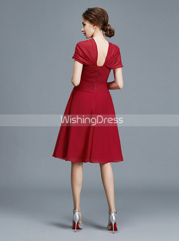 Modest Mother of the Bride Dresses,Knee Length Mother Dress,MD00032, US2 / Red Modest Mother of the Bride Dresses,Knee Length Mother Dress,MD00032, US2 / Red