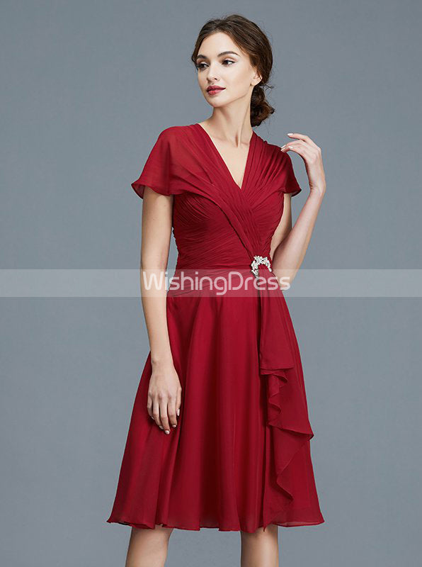 Modest Mother of the Bride Dresses,Knee Length Mother Dress,MD00032, US2 / Red Modest Mother of the Bride Dresses,Knee Length Mother Dress,MD00032, US2 / Red