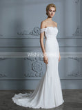 Modest Wedding Dresses,Mermaid Wedding Dress,Off the Shoulder Wedding Dress,WD00300