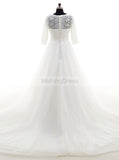 Modest Wedding Dresses,Wedding Dress with Sleeves,Aline Wedding Dress,WD00257