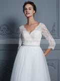 Modest Wedding Dresses,Wedding Dress with Sleeves,Floor Length Wedding Dress,WD00259