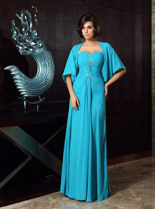 Mother of the Bride Dress with Jacket,Chiffon Mother of the Bride Dress,MD00046 US14W / Royal Blue