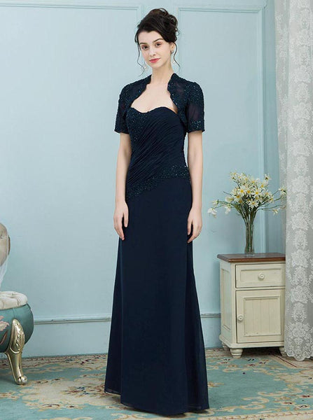 Mother of the Bride Dress with Jackets,Long Mother of the Bride Dress,Fall Mother Dress,MD00015